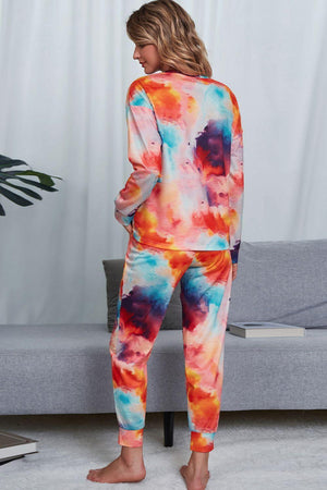 Crewneck Top And Joggers Tie Dye Lounge Set - MXSTUDIO.COM