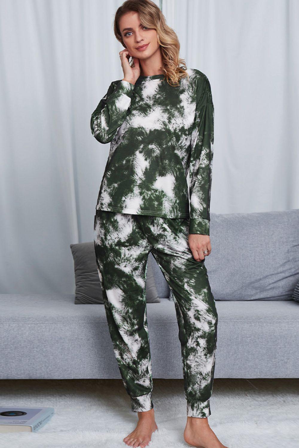 Crewneck Top And Joggers Tie Dye Lounge Set - MXSTUDIO.COM