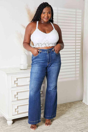 Crisscross Back Plus Size White Lace Bralette - MXSTUDIO.COM