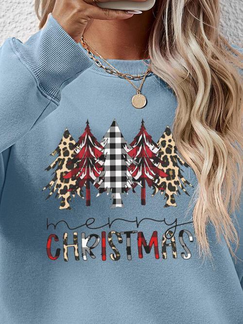 Crowd-Puller Round Neck Merry Christmas Sweatshirt-MXSTUDIO.COM