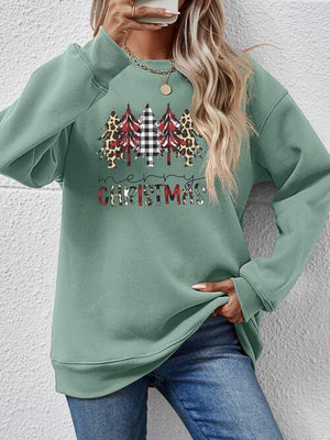 Crowd-Puller Round Neck Merry Christmas Sweatshirt-MXSTUDIO.COM