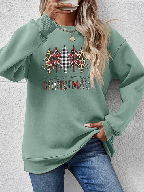 Crowd-Puller Round Neck Merry Christmas Sweatshirt-MXSTUDIO.COM