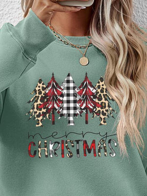 Crowd-Puller Round Neck Merry Christmas Sweatshirt-MXSTUDIO.COM