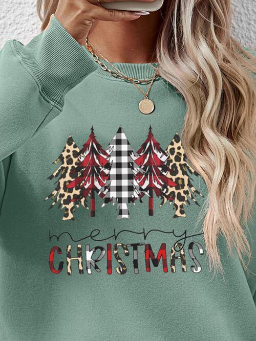 Crowd-Puller Round Neck Merry Christmas Sweatshirt-MXSTUDIO.COM