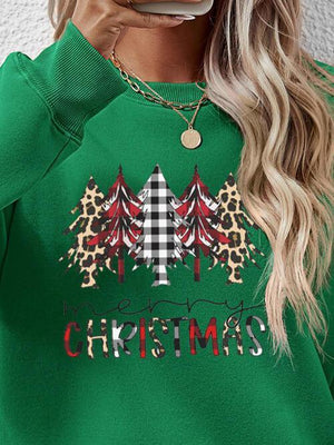 Crowd-Puller Round Neck Merry Christmas Sweatshirt-MXSTUDIO.COM