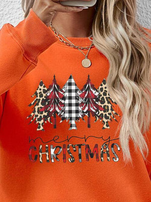 Crowd-Puller Round Neck Merry Christmas Sweatshirt-MXSTUDIO.COM