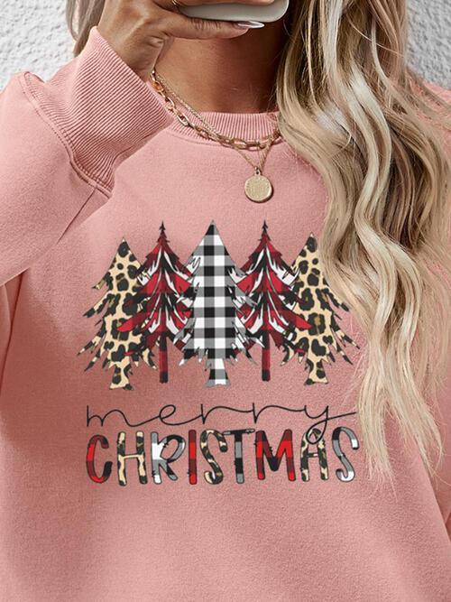 Crowd-Puller Round Neck Merry Christmas Sweatshirt-MXSTUDIO.COM