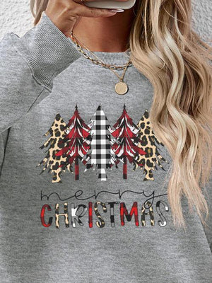 Crowd-Puller Round Neck Merry Christmas Sweatshirt-MXSTUDIO.COM