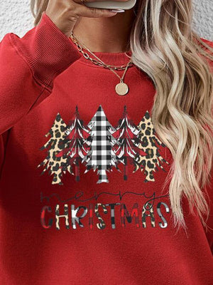 Crowd-Puller Round Neck Merry Christmas Sweatshirt-MXSTUDIO.COM
