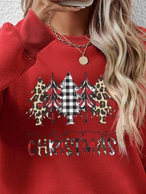 Crowd-Puller Round Neck Merry Christmas Sweatshirt-MXSTUDIO.COM