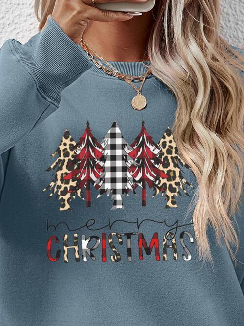 Crowd-Puller Round Neck Merry Christmas Sweatshirt-MXSTUDIO.COM