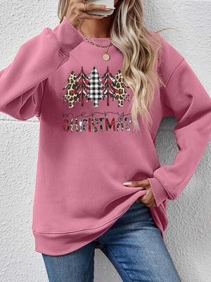 Crowd-Puller Round Neck Merry Christmas Sweatshirt-MXSTUDIO.COM