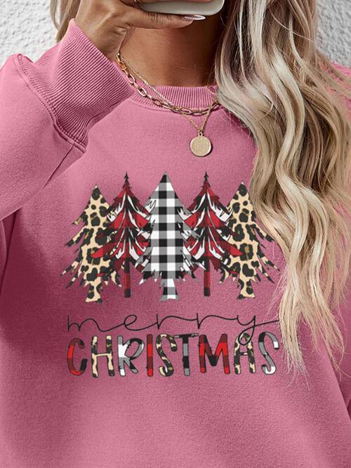 Crowd-Puller Round Neck Merry Christmas Sweatshirt-MXSTUDIO.COM