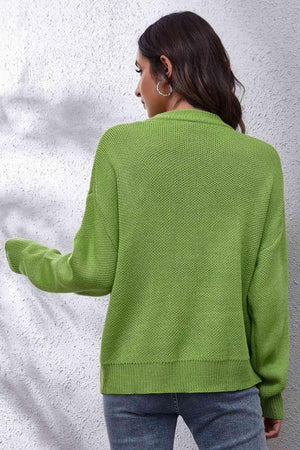 Cute And Warm Knit Crew Neck Flower Sweater - MXSTUDIO.COM