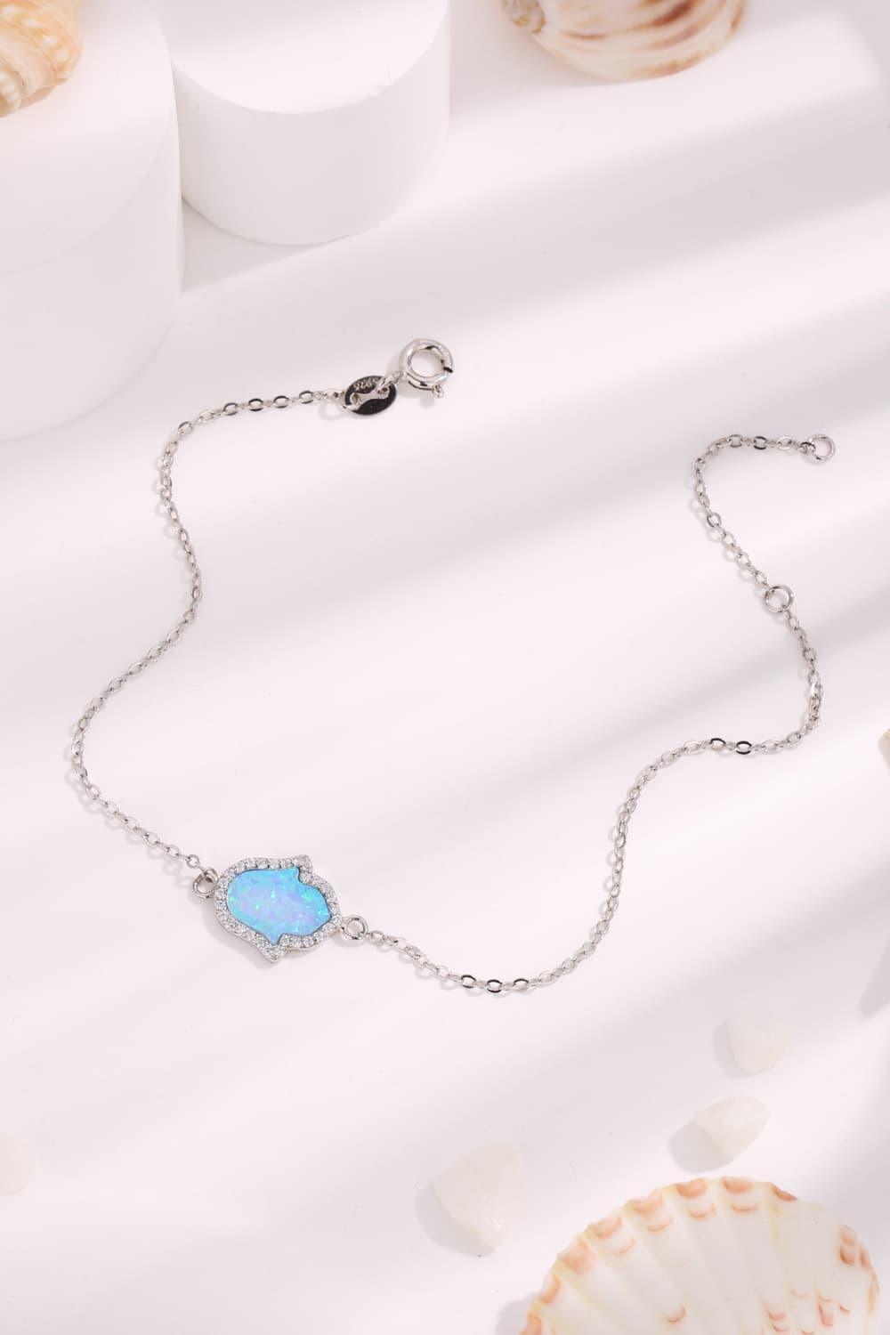 Dazzling Sky Blue Opal Bracelet Sterling Silver - MXSTUDIO.COM