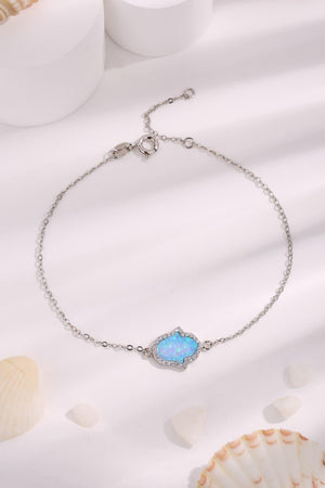 Dazzling Sky Blue Opal Bracelet Sterling Silver - MXSTUDIO.COM
