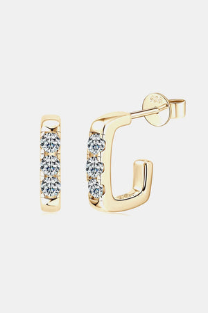 Debonair Geometrical Moissanite Huggie Earrings - MXSTUDIO.COM