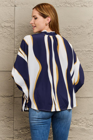 Decent Tie Neck Dolman Sleeve Blouse - MXSTUDIO.COM