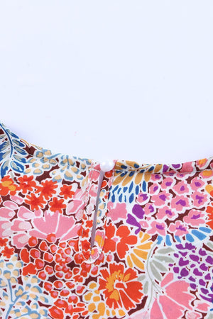 Delightful Crewneck Floral Short Sleeve Blouse - MXSTUDIO.COM