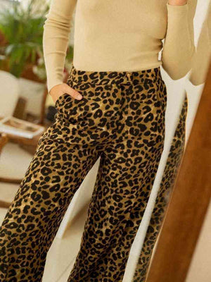 Delightfully Dreamy Leopard Wide Leg Pants - MXSTUDIO.COM
