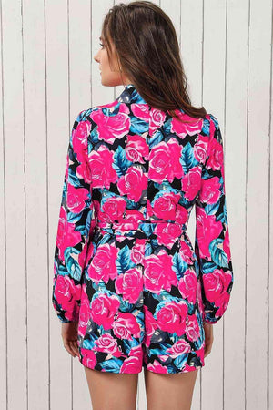 Desirable Look Long Sleeve Deep V Romper - MXSTUDIO.COM