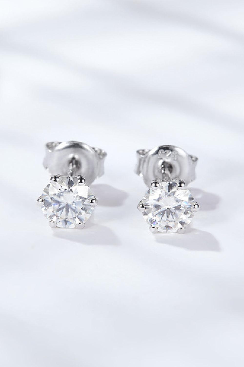 Devoted Love 2 Carat Moissanite Stud Earrings - MXSTUDIO.COM