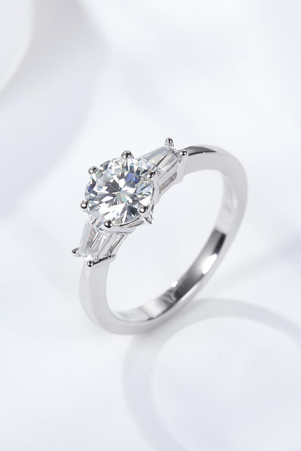 Devoted Love Platinum-Plated 1 Carat Moissanite Ring - MXSTUDIO.COM