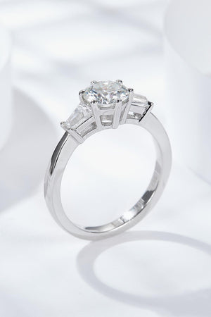 Devoted Love Platinum-Plated 1 Carat Moissanite Ring - MXSTUDIO.COM