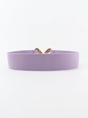 Display-Worthy Geometric Buckle Wide Stretch Waist Belt - MXSTUDIO.COM