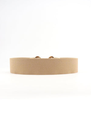 Display-Worthy Geometric Buckle Wide Stretch Waist Belt - MXSTUDIO.COM
