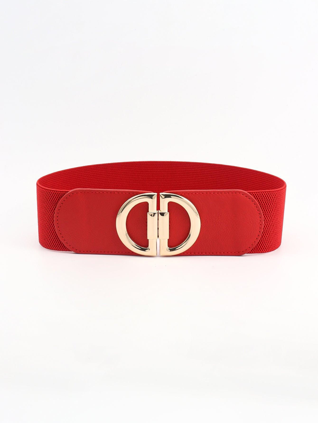 Distinctive Look D Buckle Women's Wide Stretch Belt - MXSTUDIO.COM
