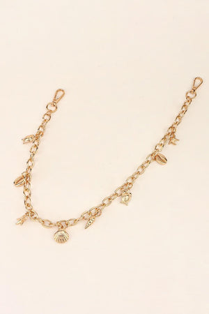 Distinctive Sea Element Charm Iron Gold Chain Link Belt - MXSTUDIO.COM