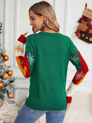 Don't Stop Believing Graphic Christmas Printed Sweater-MXSTUDIO.COM