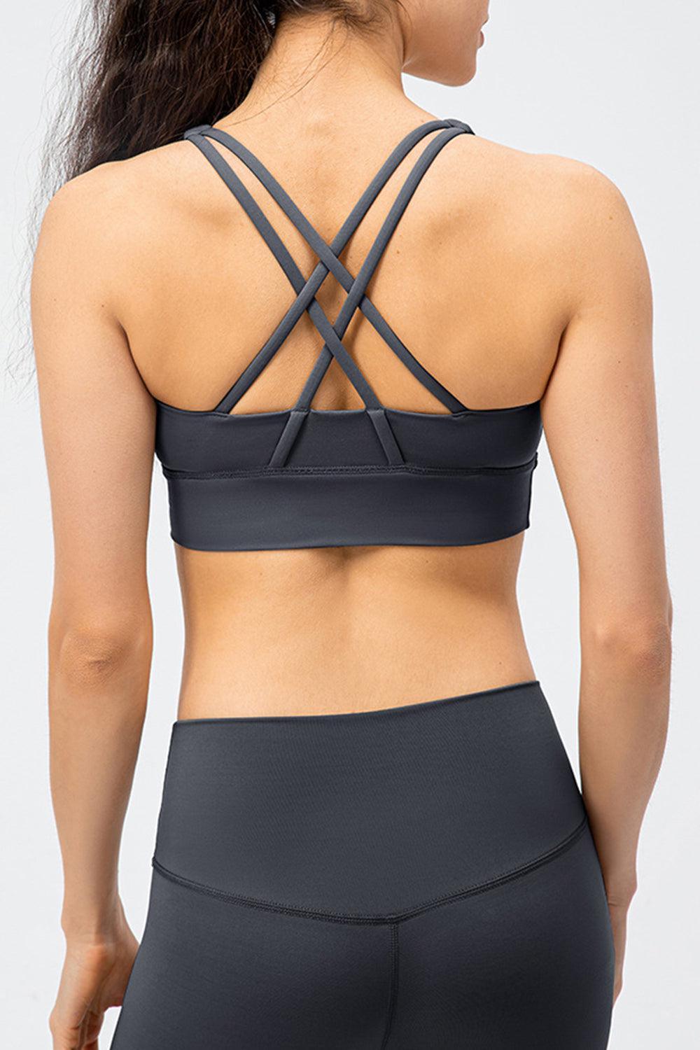 the back of a woman wearing a sports bra
