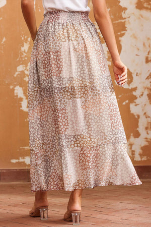 Dramatic Appeal Slit A-Line Floral Maxi Skirt - MXSTUDIO.COM