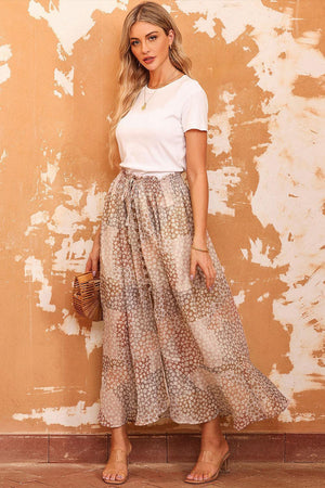 Dramatic Appeal Slit A-Line Floral Maxi Skirt - MXSTUDIO.COM
