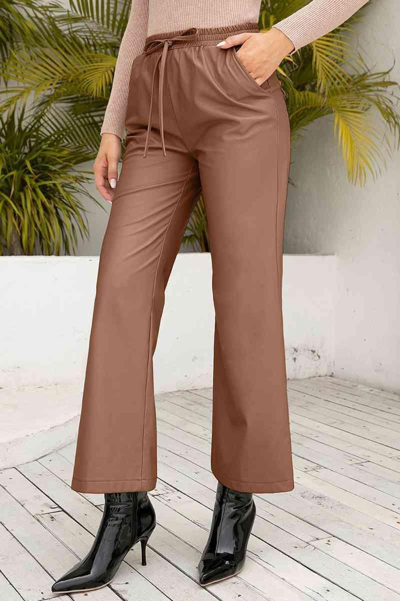 Drawstring Waist Wide Leg Women's Casual Pants - MXSTUDIO.COM