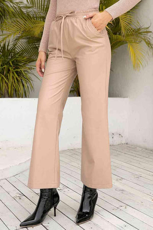 Drawstring Waist Wide Leg Women's Casual Pants - MXSTUDIO.COM