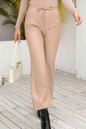 Drawstring Waist Wide Leg Women's Casual Pants - MXSTUDIO.COM