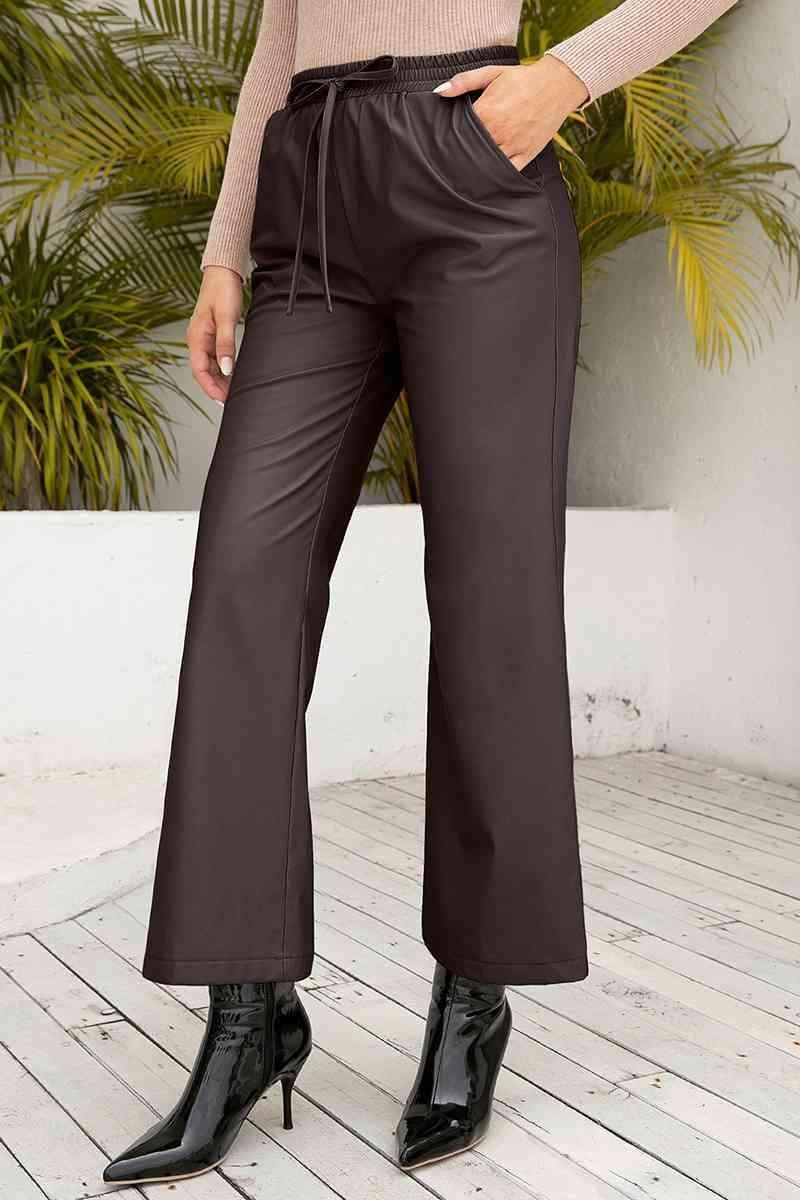 Drawstring Waist Wide Leg Women's Casual Pants - MXSTUDIO.COM