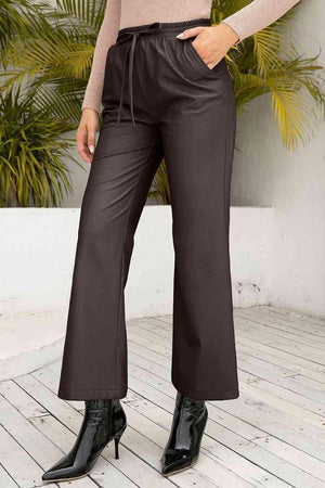 Drawstring Waist Wide Leg Women's Casual Pants - MXSTUDIO.COM