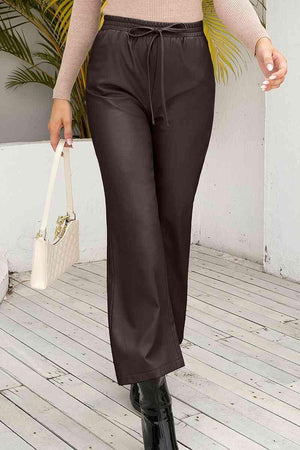Drawstring Waist Wide Leg Women's Casual Pants - MXSTUDIO.COM