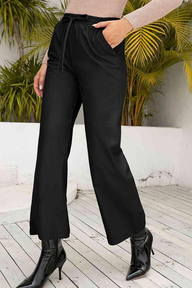 Drawstring Waist Wide Leg Women's Casual Pants - MXSTUDIO.COM