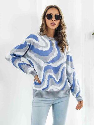 Dynamic Crew Neck Knit Sweater - MXSTUDIO.COM