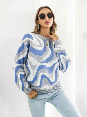 Dynamic Crew Neck Knit Sweater - MXSTUDIO.COM