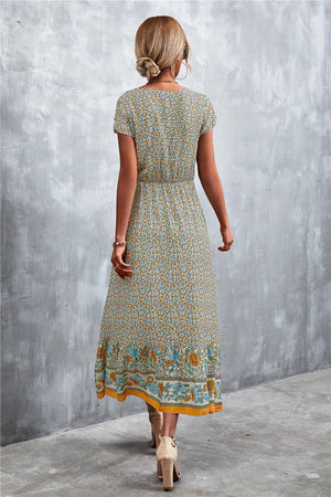 Ease And Confidence A-Line Bohemian Midi Dress - MXSTUDIO.COM