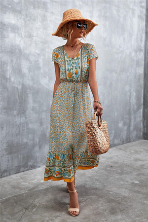 Ease And Confidence A-Line Bohemian Midi Dress - MXSTUDIO.COM