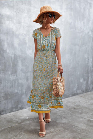 Ease And Confidence A-Line Bohemian Midi Dress - MXSTUDIO.COM