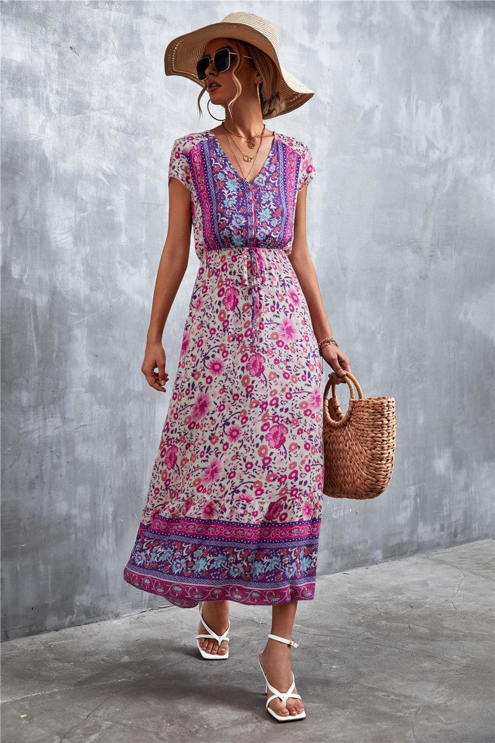 Ease And Confidence A-Line Bohemian Midi Dress - MXSTUDIO.COM
