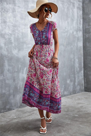 Ease And Confidence A-Line Bohemian Midi Dress - MXSTUDIO.COM